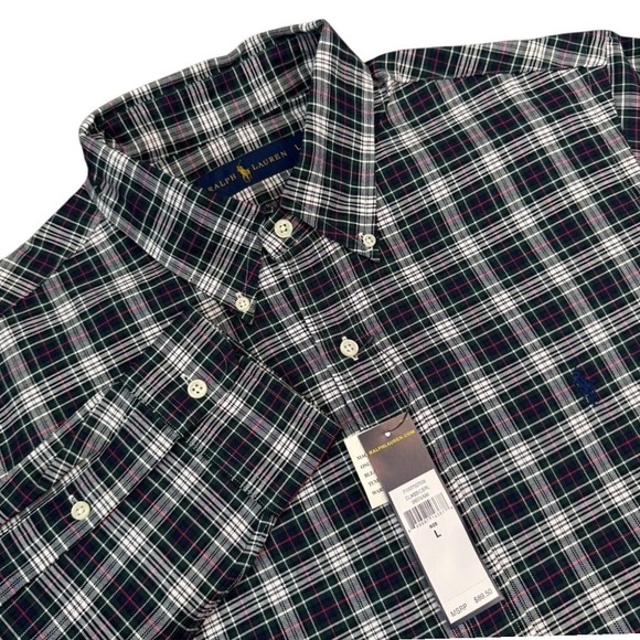 Ralph Lauren Other - NWT Ralph Lauren Mens L‎ Black Blue Red Plaid Shirt Pony Logo Long Sleeve Preppy